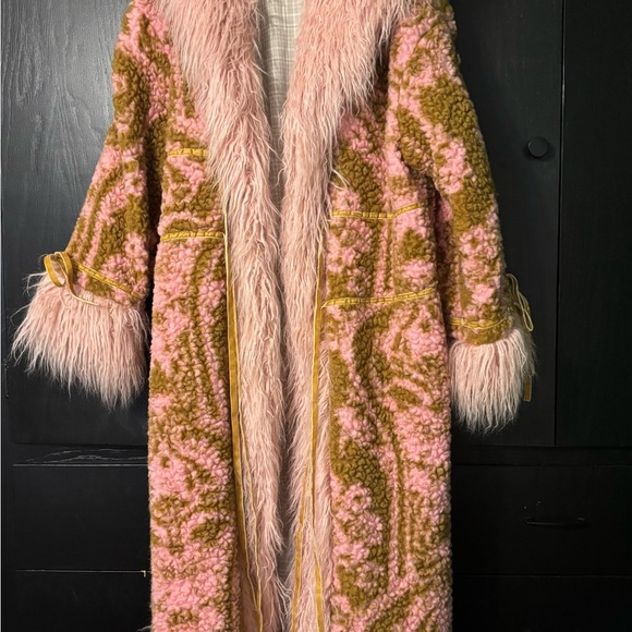 Free People Pink and Brown Teddy Jacket - Picture 2 of 7